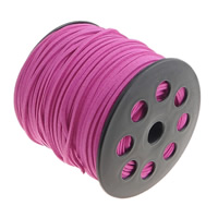 Шерстяные веревки, шерстяной шнур, с пластиковые катушки, двусторонний, розовая фуксия, 2.50x1.50mm, длина 100 Двор, продается PC