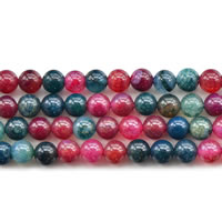 Natuurlijke Crackle Agaat parels, Ronde, verschillende grootte voor keus, Lengte Ca 15 inch, Verkocht door Lot