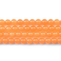 teñido Jade Abalorio, Esférico, diverso tamaño para la opción, naranja, longitud aproximado 15 Inch, Vendido por Grupo