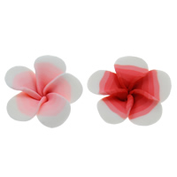 Polymer Clay perle, Cvijet, ručno izrađen, miješana boja, 30x10mm, Rupa:Približno 1mm, 100računala/Torba, Prodano By Torba