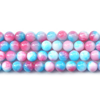 gefärbte Jade Perle, rund, verschiedene Größen vorhanden, Länge ca. 15 ZollInch, verkauft von Menge