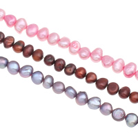 Barok ferskvandskulturperle Beads, Ferskvandsperle, blandede farver, 5-6mm, Hole:Ca. 0.8mm, Længde Ca. 15 inch, 10Strands/Bag, Solgt af Bag