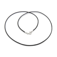 Fashion Necklace Cord Polyamide sterling silver spring ring clasp black nickel lead & cadmium free 1mm Length 18.5 Inch Sold By Lot