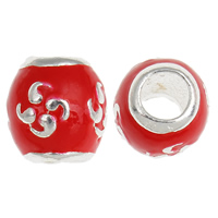 Brass European Beads Drum real silver plated without troll & enamel red lead & cadmium free Approx 4mm Sold By Bag
