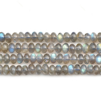 Labradorit perler, naturlig, Grade AAA, 4x6mm, Hole:Ca. 0.7mm, 96pc'er/Strand, Solgt Per Ca. 15 inch Strand