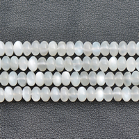Mondstein Perlen, flache Runde, verschiedene Größen vorhanden, weiß, verkauft per ca. 15 ZollInch Strang