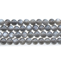 Mondstein Perlen, rund, verschiedene Größen vorhanden, grau, verkauft per ca. 15 ZollInch Strang