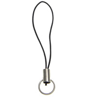 Mobile Phone Strap Lariat Nylon Cord platinum color plated black nickel lead & cadmium free 0.8mm Length Approx 2.1 Inch Sold By Lot
