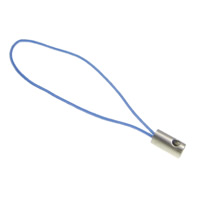 Mobile Phone Strap Lariat Nylon Cord with Brass platinum color plated blue nickel lead & cadmium free 0.80mm Length Approx 1.96 Inch Sold By Lot
