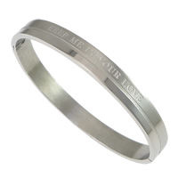 Stainless Steel Bangle with letter pattern original color 8mm Inner Approx Length Approx 7.5 Inch Sold By PC