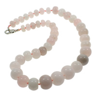 Pink Agate Necklace zinc alloy lobster clasp Rondelle natural 10-18mm Sold Per Approx 18 Inch Strand
