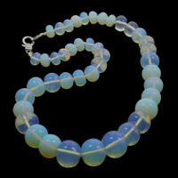 Sea Opal Halsband, zinklegering Karbinlås, Rondelle, 10-18mm, Såld Per Ca 18 inch Strand