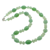 Aventurina verde collar, aleación de cinc cierre de langosta, natural, 8x5mm, 10x14mm, Vendido para 17 Inch Sarta