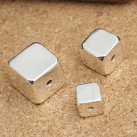 925 Sterling Silver perle, Kocka, različite veličine za izbor, Rupa:Približno 1-2mm, Prodano By Lot