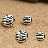 Thailand Sterling Silver Pärlor, Trumma, olika storlek för val & korrugerad, Säljs av Lot