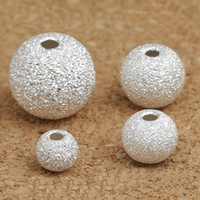 925 Sterling Silver Pärlor, Rund, olika storlek för val & stoft, Säljs av Lot