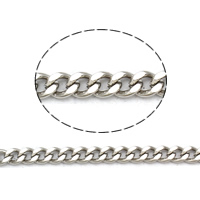 Nehrđajućeg čelika Curb Chain, 304 nehrđajućeg čelika, različite veličine za izbor & rubnik lanac, izvorna boja, 100m/Torba, Prodano By Torba