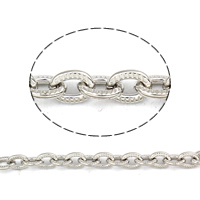 Rustfrit stål Oval Chain, 304 rustfrit stål, forskellig størrelse for valg & oval kæde, oprindelige farve, 50m/Bag, Solgt af Bag