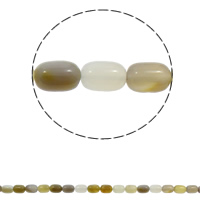Natural Grey Agate perler, Grå Agate, Kolonne, naturlig, 10x14mm, Hole:Ca. 1mm, Ca. 28pc'er/Strand, Solgt Per Ca. 15.7 inch Strand