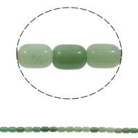 avventurina verde perla, Colonna, naturale, 10x14mm, Foro:Appross. 1mm, Appross. 28PC/filo, Venduto per Appross. 14.9 pollice filo