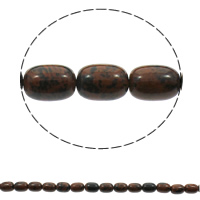 Mahagoni Obsidian Perlen, mahagonibrauner Obsidian, Zylinder, natürlich, 10x15mm, Bohrung:ca. 1mm, ca. 28PCs/Strang, verkauft per ca. 15.7 ZollInch Strang