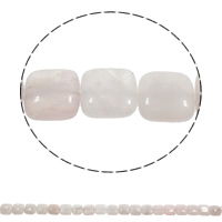 Natürliche Rosenquarz Perlen, Quadrat, 12x5mm, Bohrung:ca. 1mm, ca. 33PCs/Strang, verkauft per ca. 15.3 ZollInch Strang