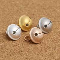 925 Sterling Silver Bell Charm, plated, more colors for choice, 14x13mm, Hole:Approx 1-2mm, 10PCs/Lot, Sold By Lot