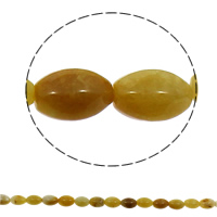 Perle Agate jaune naturelle, ovale, 10x15mm, Trou:Environ 1mm, 28PC/brin, Vendu par Environ 15.7 pouce brin