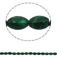 Malakit Bead, Oval, syntetisk, 10x15mm, Hole:Ca. 1mm, 28pc'er/Strand, Solgt Per Ca. 15.7 inch Strand