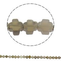 Perline naturali in agata grigio, Croce, naturale, 8x4mm, Foro:Appross. 1mm, 50PC/filo, Venduto per Appross. 16 pollice filo