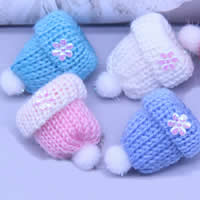 Fashion Decoration Flowers Wool with Plastic Sequin Hat for children mixed colors 35mm Sold By Lot