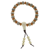Wrist Mala Xingyue Bodhi with nylon elastic cord & Coco & Resin Buddhist jewelry  Length Approx 7.5 Inch  Sold By Bag