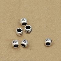 An Téalainn Sterling Silver Beads, Donut, 4.7mm, Poll:Thart 1-3mm, 60ríomhairí pearsanta/Lot, Díolta De réir Lot