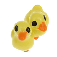 Cartoon Resin Cabochon Duck flat back & solid color yellow Sold By Bag