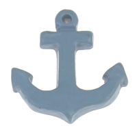 Fashion Resin Cabochons Anchor nautical pattern & flat back & solid color blue Sold By Bag