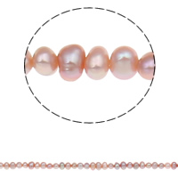 Brambor pěstované sladkovodní perle, Sladkovodní Pearl, přírodní, nachový, 3-4mm, Otvor:Cca 0.8mm, Prodáno za 15 inch Strand