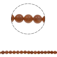 Sonnenstein Perle, rund, natürlich, verschiedene Größen vorhanden, Bohrung:ca. 1.5mm, verkauft per ca. 15.7 ZollInch Strang