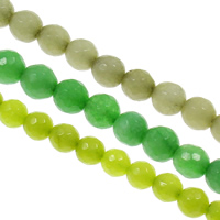 gefärbter Marmor Perle, rund, verschiedene Größen vorhanden & facettierte, keine, Bohrung:ca. 1.5mm, verkauft per ca. 15.7 ZollInch Strang