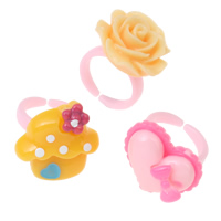 Children Finger Ring Resin with Plastic for children & mixed - US Ring .5  Sold By Lot