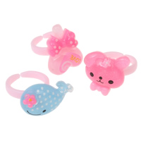 Children Finger Ring Resin with Plastic for children & mixed - US Ring .5  Sold By Box