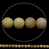 Naturliga Crackle agat pärlor, Rund, olika storlek för val, ljus kaffe, Hål:Ca 1mm, Längd Ca 15 inch, Säljs av Lot