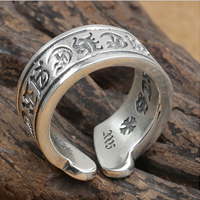 Thailand Sterling Silver Cuff Finger Ring, adjustable, 10mm, US Ring Size:9, 2PCs/Lot, Sold By Lot