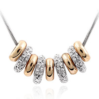 Zinek svetr řetěz náhrdelník, s Rakouský Crystal, s 5cm extender řetězce, Rondelle, 1.8x3.2cm, Prodáno za Cca 23.5 inch Strand