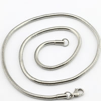 Cadena de Collar, acero inoxidable, diverso tamaño para la opción & cadena de la serpiente, color original, longitud aproximado 19.6 Inch, 20Strandsfilamento/Grupo, Vendido por Grupo