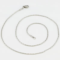 Stainless Steel Chain Necklace & Boston chain original color Length Approx 18 Inch Sold By Lot