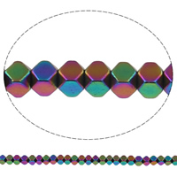 Non-magnetska hematita perle, Poligon, šarene pozlaćen, različite veličine za izbor, multi-boji, Rupa:Približno 1mm, Dužina Približno 15.7 inčni, Prodano By Torba