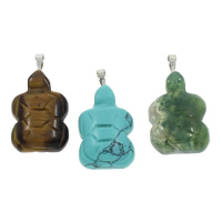 Gemstone Pendants Jewelry with brass bail Turtle natural Approx Sold By Bag