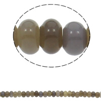 Natural Grey Agate perler, Grå Agate, Rondelle, naturlig, 10x6mm, Hole:Ca. 1.5mm, Ca. 64pc'er/Strand, Solgt Per Ca. 15.7 inch Strand