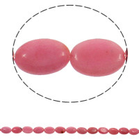 Rhodonit Perlen, flachoval, natürlich, 13x18x5mm, Bohrung:ca. 1.5mm, ca. 23PCs/Strang, verkauft per ca. 15.7 ZollInch Strang
