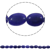 Farvet Marble Bead, Flad Oval, blå, 13x18x5mm, Hole:Ca. 1.5mm, Ca. 21pc'er/Strand, Solgt Per Ca. 14.5 inch Strand
